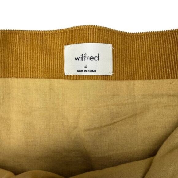 Aritzia Wilfred Isabelle Corduroy Mini Dress In Golden Amber Size 4 - Picture 5 of 7